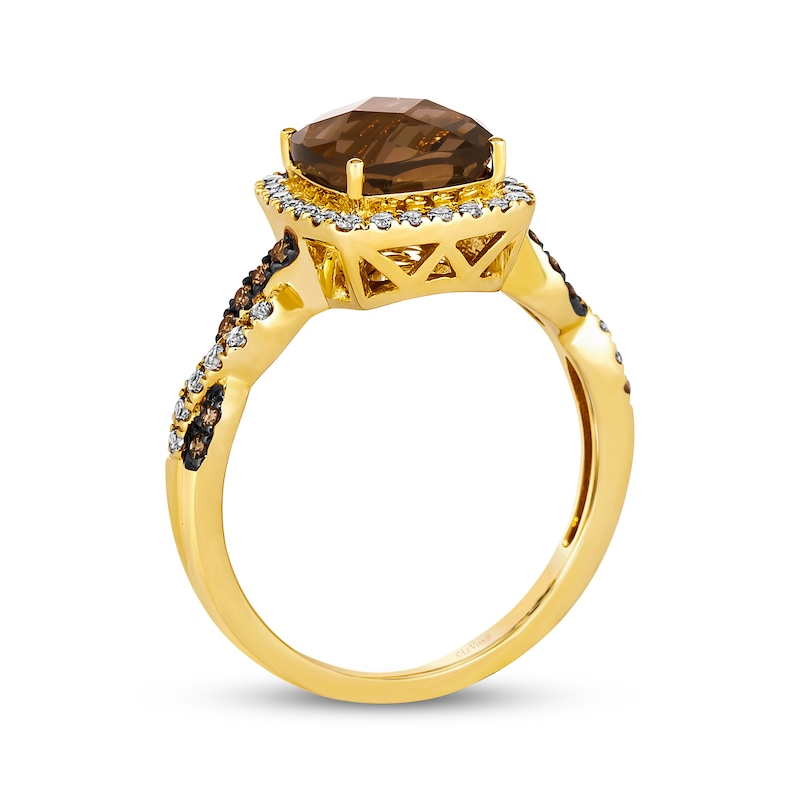 Le Vian Chocolate Twist Quartz Ring 1/3 ct tw Diamonds 14K Honey Gold