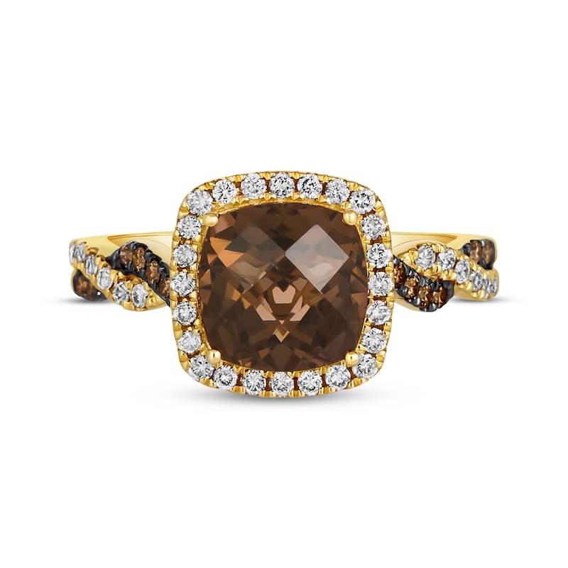 Main Image 4 of Le Vian Chocolate Twist Quartz Ring 1/3 ct tw Diamonds 14K Honey Gold