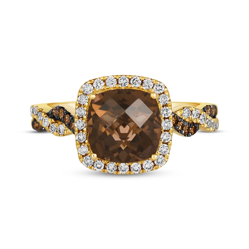 Le Vian Chocolate Twist Quartz Ring 1/3 ct tw Diamonds 14K Honey Gold