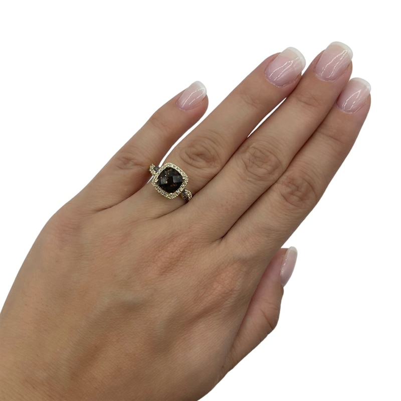 Main Image 5 of Le Vian Chocolate Twist Quartz Ring 1/3 ct tw Diamonds 14K Honey Gold