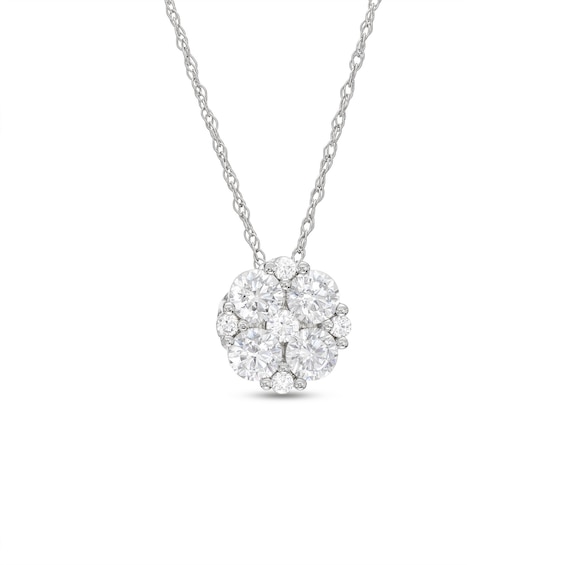 THE LEO Diamond Flower Necklace 5/8 ct tw 14K White Gold 19”