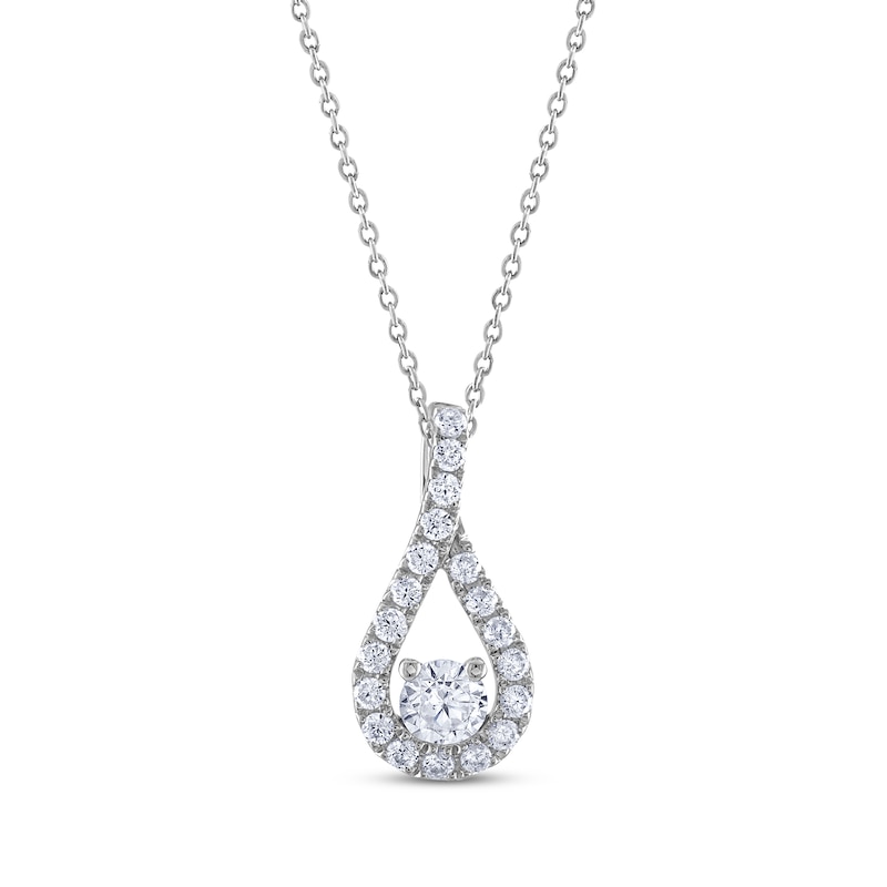 THE LEO Diamond Teardrop Necklace 1/2 ct tw 14K White Gold 19”