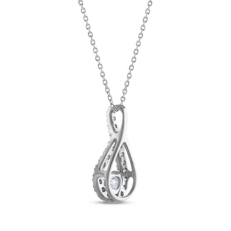 THE LEO Diamond Teardrop Necklace 1/2 ct tw 14K White Gold 19”
