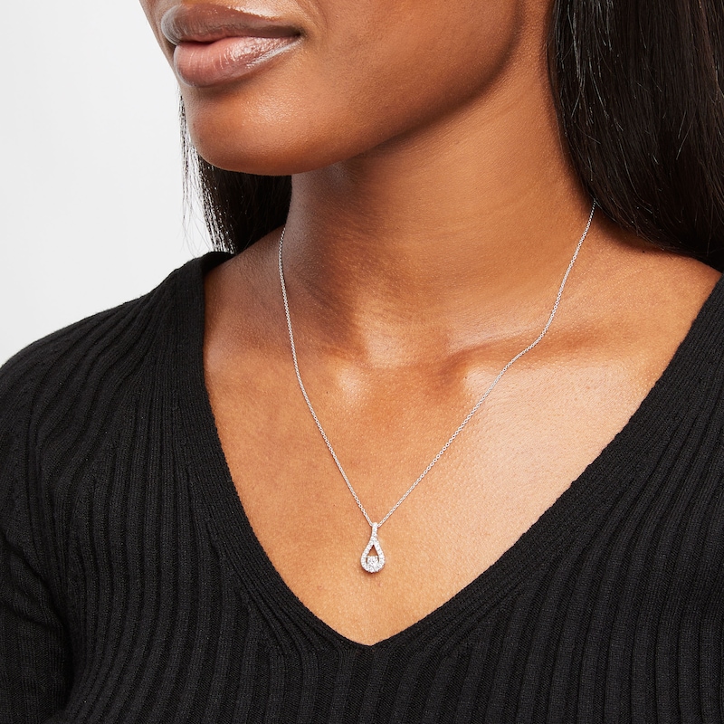 Main Image 4 of THE LEO Diamond Teardrop Necklace 1/2 ct tw 14K White Gold 19”