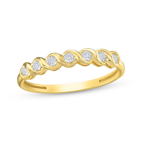 Now + Forever Round-Cut Diamond Twist Anniversary Band 1/4 ct tw 10K Yellow Gold