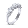 Thumbnail Image 2 of THE LEO Legacy Lab-Grown Diamond Emerald & Round-Cut Anniversary Band 1-1/4 ct tw 14K White Gold
