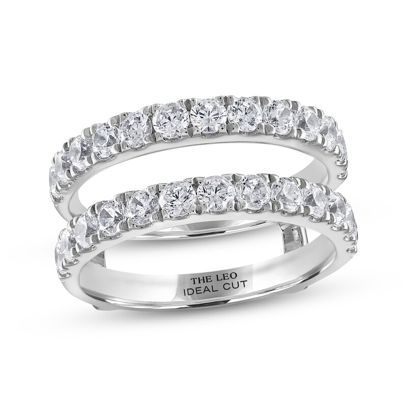 THE LEO Ideal Cut Round-Cut Diamond Enhancer Ring 1-1/2 ct tw 14K White Gold