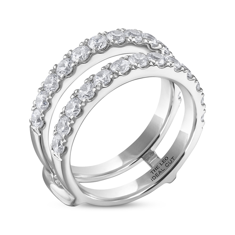 THE LEO Ideal Cut Round-Cut Diamond Enhancer Ring 1-1/2 ct tw 14K White Gold