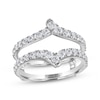 Thumbnail Image 0 of THE LEO Ideal Cut Round-Cut Diamond Curved Enhancer Ring 1 ct tw 14K White Gold