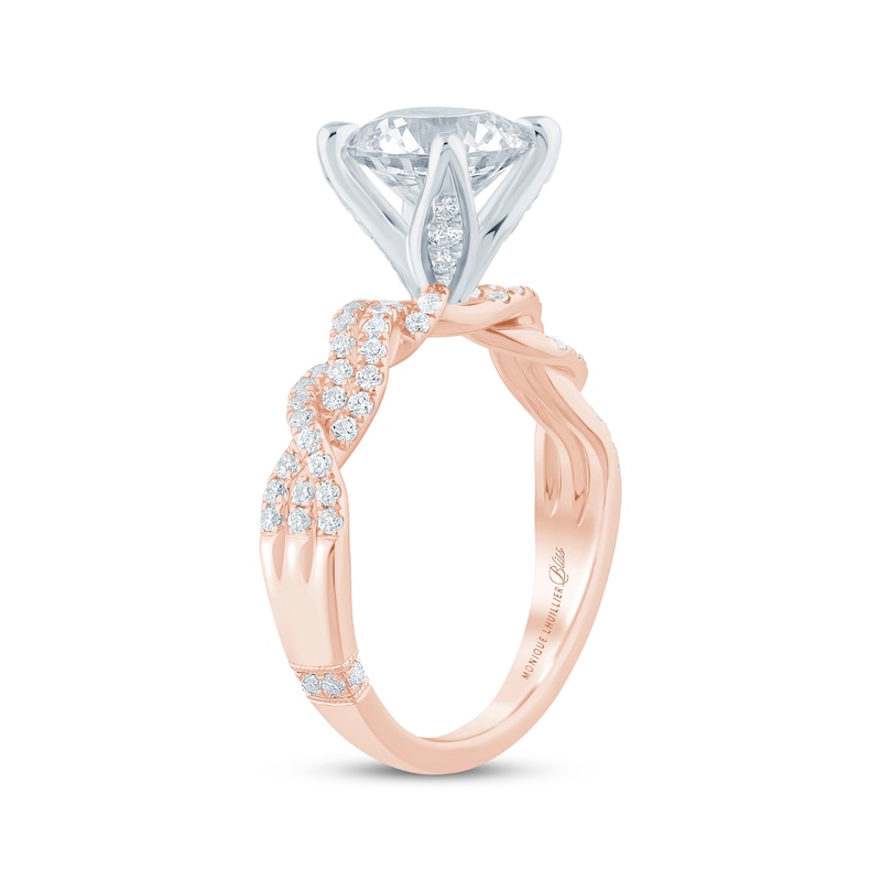 Main Image 2 of Monique Lhuillier Bliss Round-Cut Lab-Grown Diamond Engagement Ring 2-3/8 ct tw 18K Two-Tone Gold