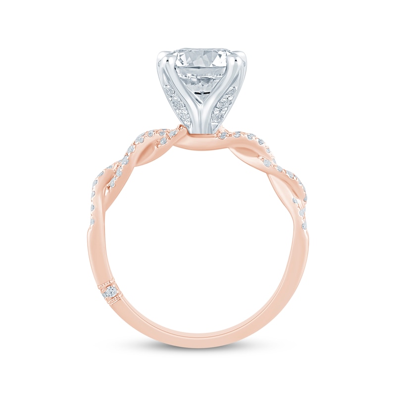 Main Image 3 of Monique Lhuillier Bliss Round-Cut Lab-Grown Diamond Engagement Ring 2-3/8 ct tw 18K Two-Tone Gold