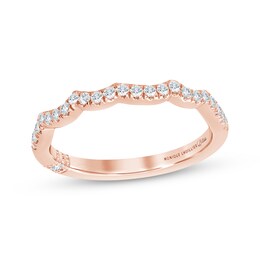 Monique Lhuillier Bliss Lab-Grown Diamond Contour Wedding Band 1/6 ct tw 18K Rose Gold
