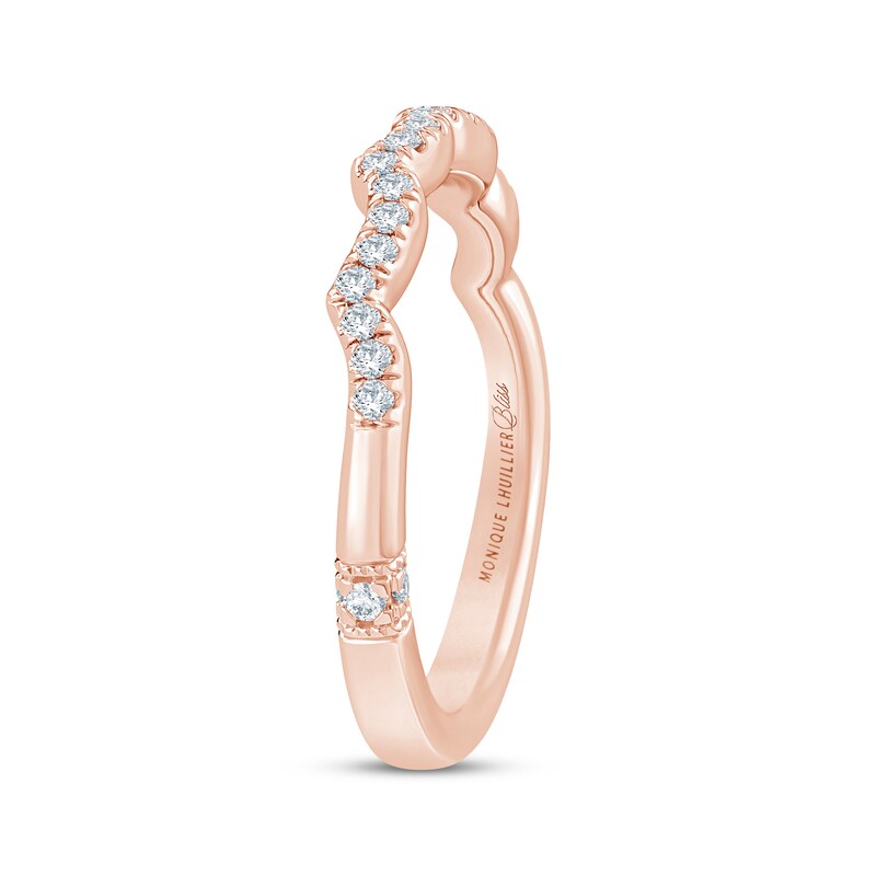 Main Image 2 of Monique Lhuillier Bliss Lab-Grown Diamond Contour Wedding Band 1/6 ct tw 18K Rose Gold