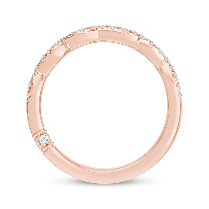 Main Image 3 of Monique Lhuillier Bliss Lab-Grown Diamond Contour Wedding Band 1/6 ct tw 18K Rose Gold