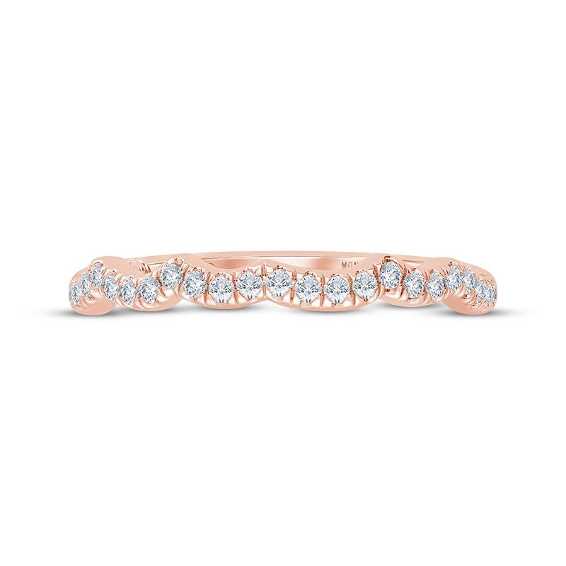 Main Image 4 of Monique Lhuillier Bliss Lab-Grown Diamond Contour Wedding Band 1/6 ct tw 18K Rose Gold