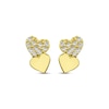 Thumbnail Image 2 of Children's Cubic Zirconia Double Heart Earrings 14K Yellow Gold