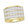 Thumbnail Image 1 of Men's Diamond Three-Row Ring 1 ct tw 10K Yellow Gold