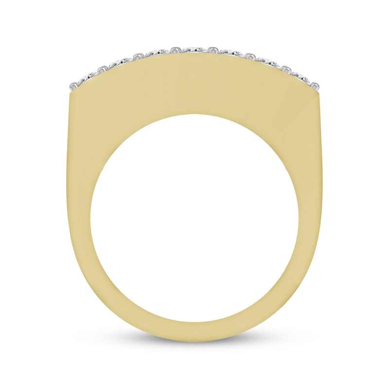 Main Image 3 of Men's Diamond Three-Row Ring 1 ct tw 10K Yellow Gold