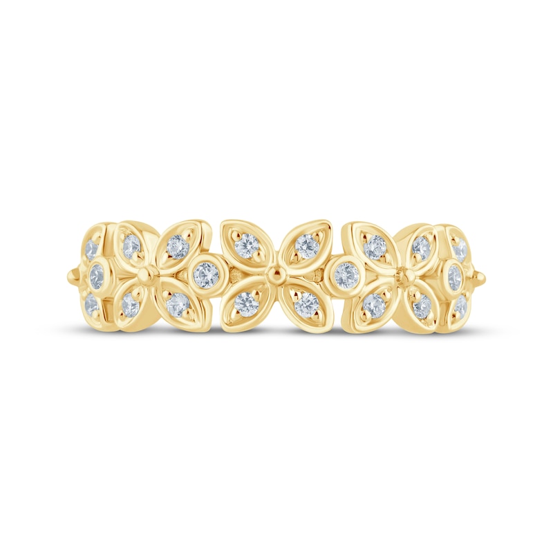 Main Image 4 of Monique Lhuillier Bliss Diamond Flowers Anniversary Band 1/6 ct tw 18K Yellow Gold
