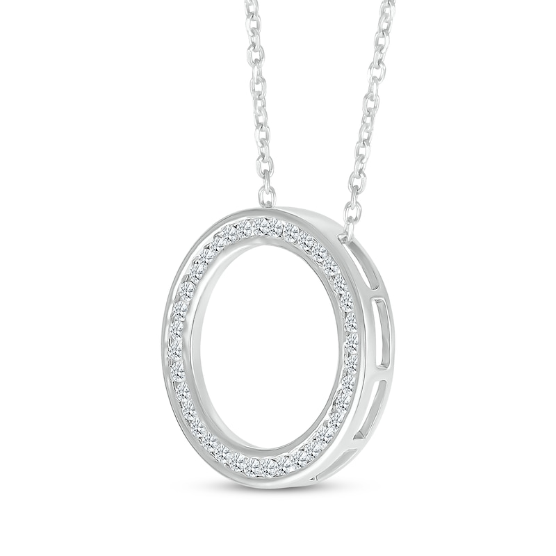 Main Image 2 of Diamond Channel Eternity Circle Necklace 1/4 ct tw 10K White Gold 18&quot;