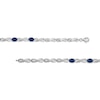 Thumbnail Image 1 of Oval-Cut Blue Lab-Created Sapphire & White Lab-Created Sapphire Infinity Link Bracelet Sterling Silver 7.5"