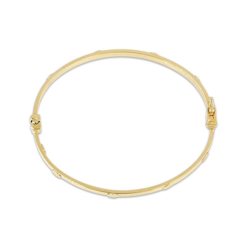 Diamond-Cut Stud Bangle Bracelet 10K Yellow Gold