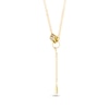Thumbnail Image 1 of Italian Brilliance Diamond-Cut & Green Enamel Snake Y-Drop Necklace 14K Yellow Gold 18&quot;