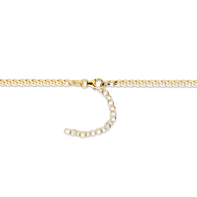 Main Image 3 of Italian Brilliance Diamond-Cut & Green Enamel Snake Y-Drop Necklace 14K Yellow Gold 18&quot;