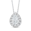 Thumbnail Image 0 of Lab-Created Diamonds by KAY Pear-Shaped & Round-Cut Teardrop Necklace 1/2 ct tw 10K White Gold 18"