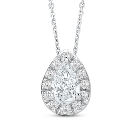KAY Lab-Grown Diamonds Pear-Shaped & Round-Cut Teardrop Necklace 1/2 ct tw 10K White Gold 18"