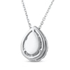 Thumbnail Image 2 of Lab-Created Diamonds by KAY Pear-Shaped & Round-Cut Teardrop Necklace 1/2 ct tw 10K White Gold 18"