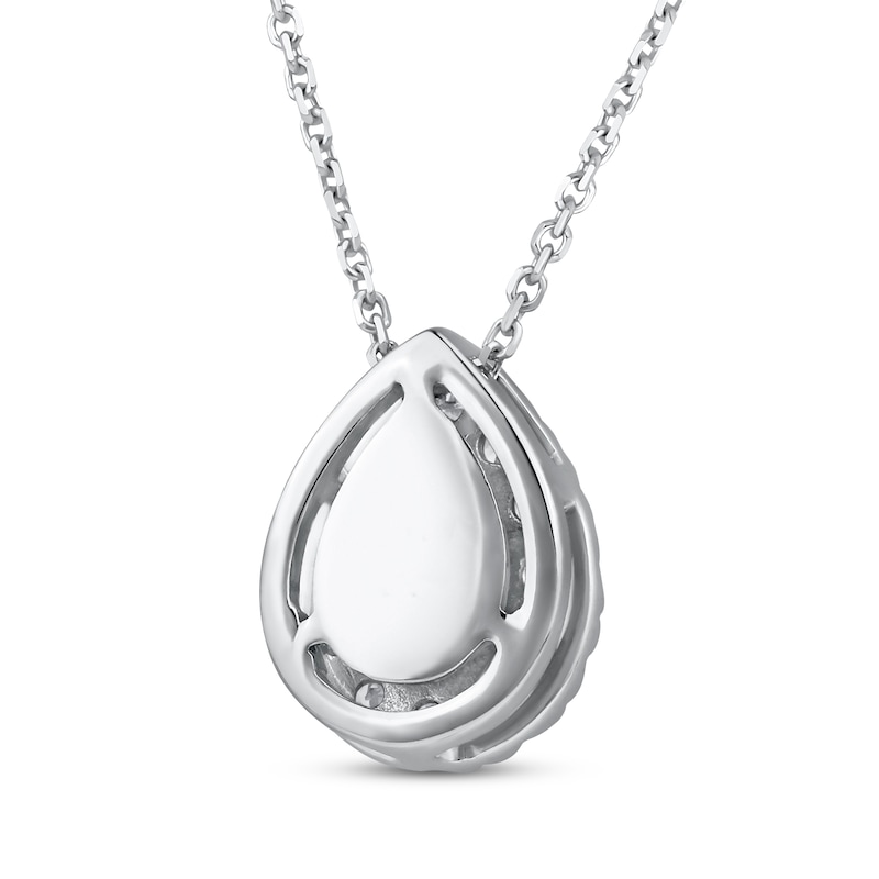 Lab-Created Diamonds by KAY Pear-Shaped & Round-Cut Teardrop Necklace 1/2 ct tw 10K White Gold 18"