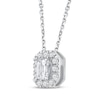 Thumbnail Image 2 of KAY Lab-Grown Diamonds Emerald-Cut Halo Necklace 1/2 ct tw 10K White Gold 18"
