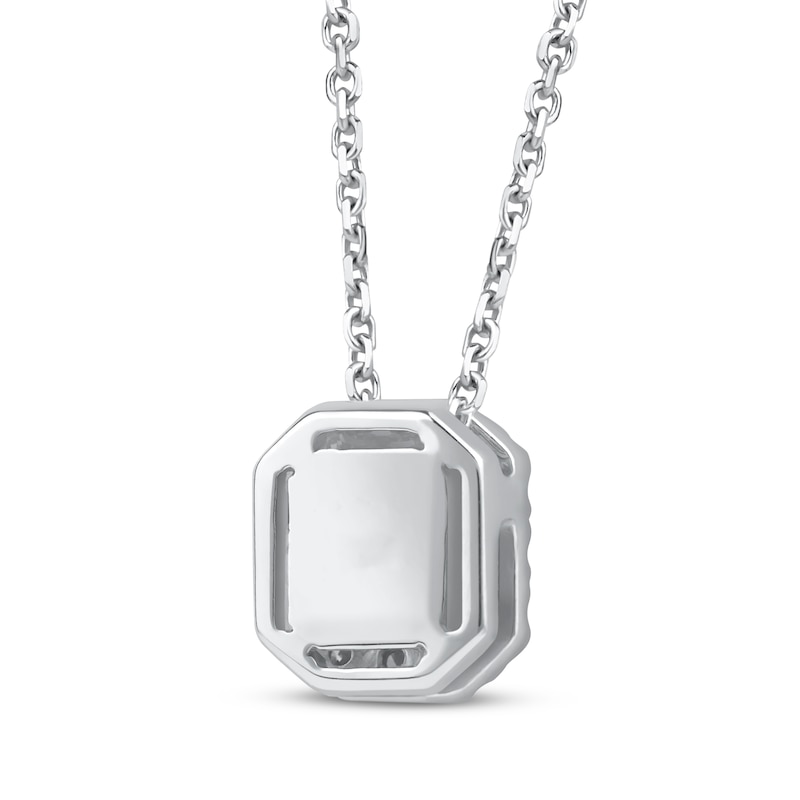 Main Image 3 of KAY Lab-Grown Diamonds Emerald-Cut Halo Necklace 1/2 ct tw 10K White Gold 18"