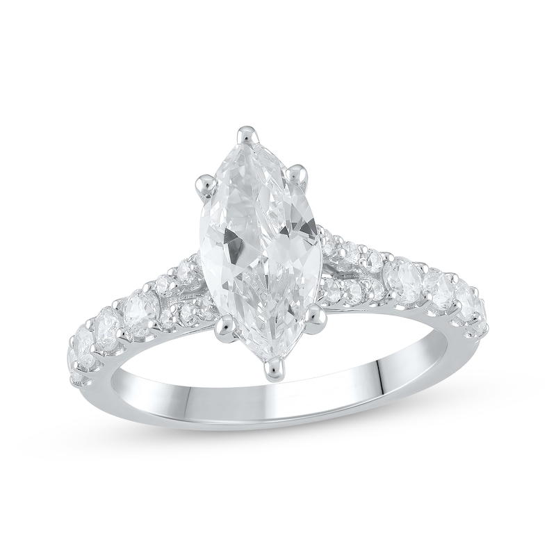 Main Image 1 of Lab-Grown Diamonds Marquise-Cut Engagement Ring 2 ct tw 14K White Gold