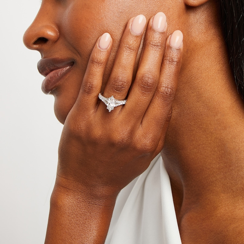 Main Image 4 of Lab-Grown Diamonds Marquise-Cut Engagement Ring 2 ct tw 14K White Gold