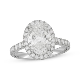 Neil Lane Artistry Oval-Cut Lab-Grown Diamond Engagement Ring 4 ct tw 14K White Gold