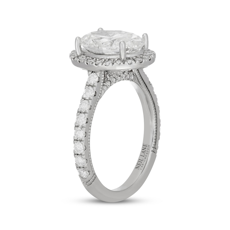 Main Image 2 of Neil Lane Artistry Oval-Cut Lab-Grown Diamond Engagement Ring 4 ct tw 14K White Gold