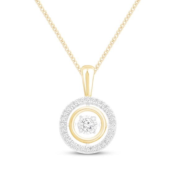 Unstoppable Love Diamond Double-Frame Necklace 1/4 ct tw 10K Yellow Gold 19"