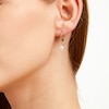 Thumbnail Image 3 of Cultured Pearl & Diamond Dangle Earrings 10K Yellow Gold