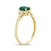 Thumbnail Image 1 of Oval-Cut Lab-Created Emerald & Diamond Ring 1/10 ct tw 10K Yellow Gold