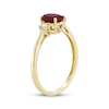 Thumbnail Image 1 of Oval-Cut Lab-Created Ruby & Diamond Ring 1/10 ct tw 10K Yellow Gold