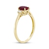 Thumbnail Image 2 of Oval-Cut Lab-Created Ruby & Diamond Ring 1/10 ct tw 10K Yellow Gold
