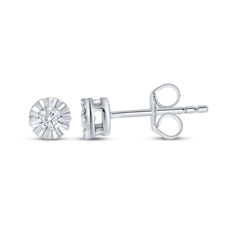 Round-Cut Diamond Solitaire Stud Earrings 1/6 ct tw Sterling Silver (J/I3)