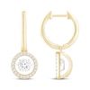Thumbnail Image 0 of Unstoppable Love Diamond Hoop Halo Drop Earrings 1/2 ct tw 10K Yellow Gold