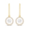 Thumbnail Image 1 of Unstoppable Love Diamond Hoop Halo Drop Earrings 1/2 ct tw 10K Yellow Gold