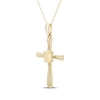 Thumbnail Image 2 of Oval-Cut Opal & Diamond Accent Cross Necklace 10K Yellow Gold 18&quot;