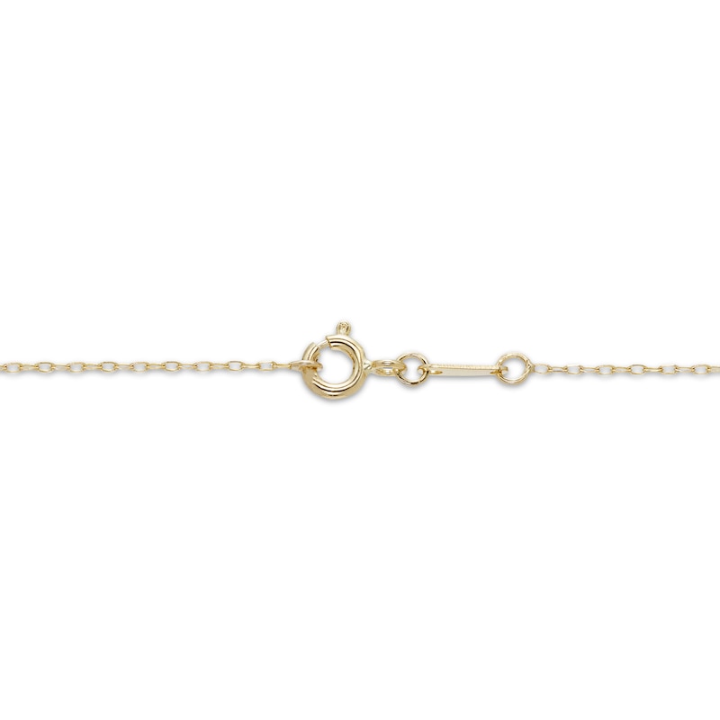 Main Image 3 of Oval-Cut Opal & Diamond Accent Cross Necklace 10K Yellow Gold 18&quot;