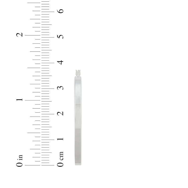 Main Image 3 of Square Tube Hoop Earrings Sterling Silver 40mm