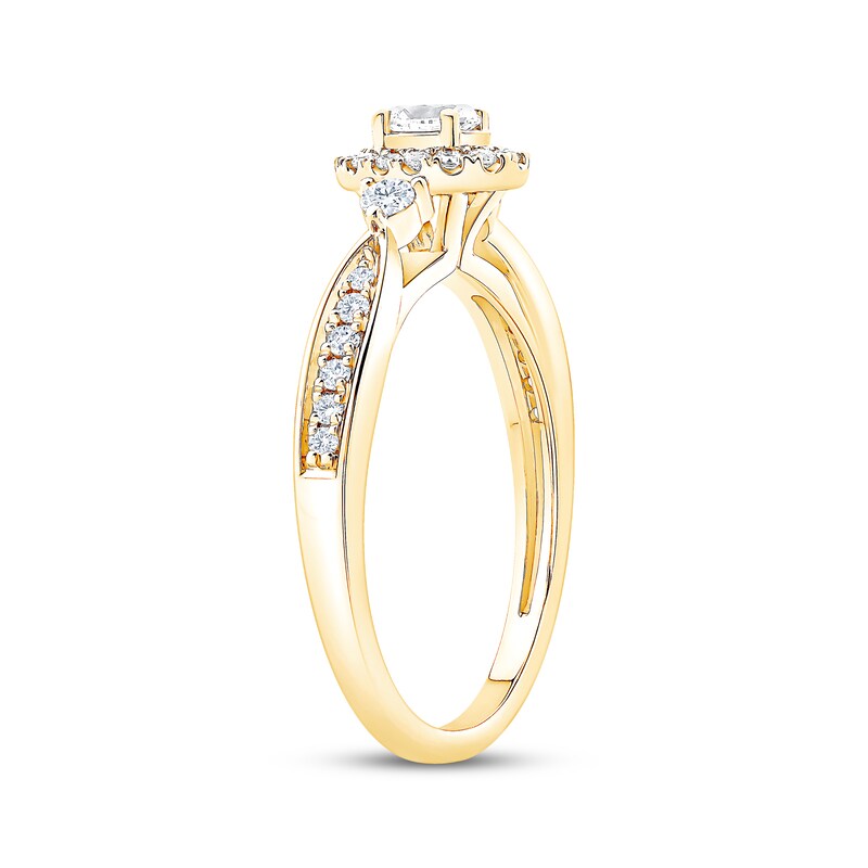 Main Image 2 of Now + Forever Oval-Cut Diamond Halo Engagement Ring 3/8 ct tw 14K Yellow Gold
